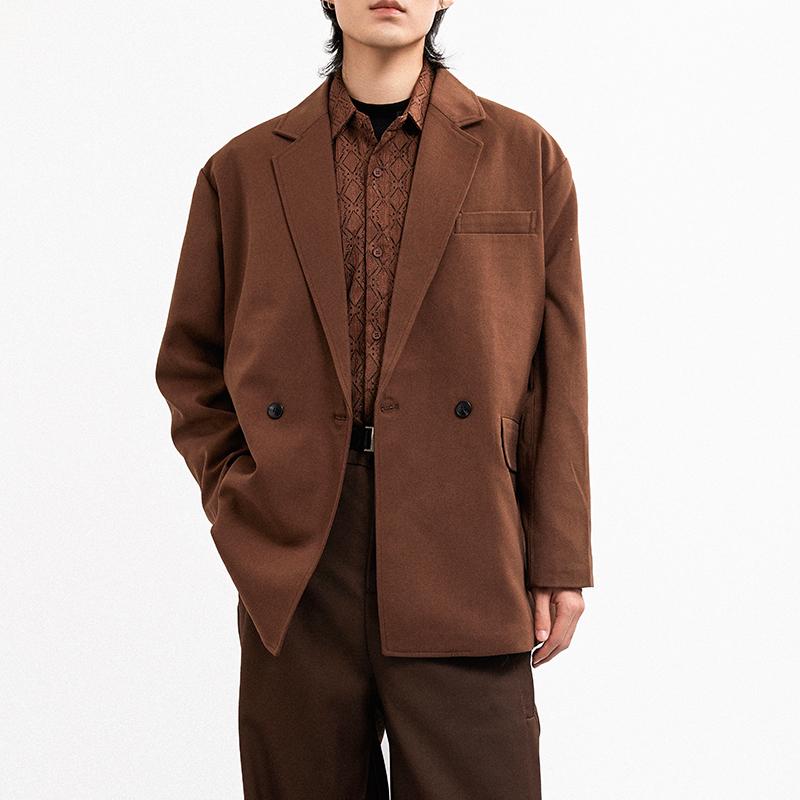 ジャケット 上着 トップス おしゃれ ファッション メンズ カジュアル レトロ ハイエンド シンプル ビジネス 秋 スタイリッシュ エレガント モード オーバーサイズ