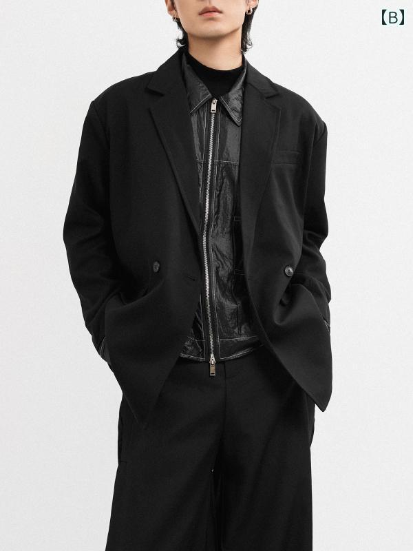 ジャケット 上着 トップス おしゃれ ファッション メンズ カジュアル レトロ ハイエンド シンプル ビジネス 秋 スタイリッシュ エレガント モード オーバーサイズ