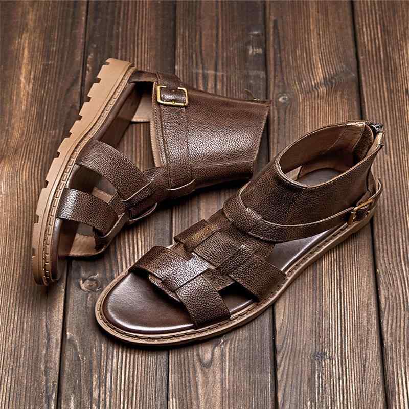 サンダル 牛革 ハイカット 英国製 ドライビング 高級感 メンズ シューズ クラシック レザー 高品質 耐久性 ブラック 黒 ブラウン 茶