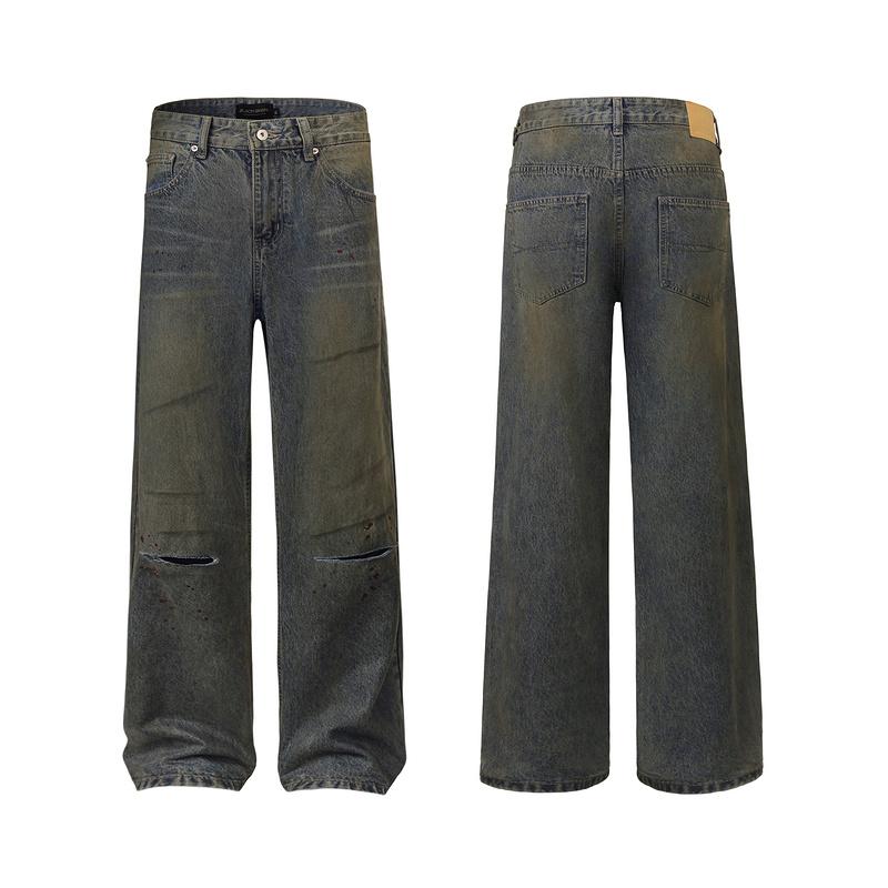 デニム パンツ ジーパン アメリカン ダメージ加工 ジーンズ ストリート メンズ レディース カジュアル