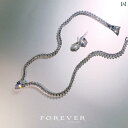 ネックレス ピアス クリスタル ラインストーン シルバー セットジュエリー 結婚式 パーティー 輝き キラキラ 韓国 上品 エレガント フォーマル クラシック
