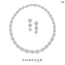 ネックレス クリスタル ラインストーン 花形 ジュエリーセット ビジュー ピアス ブレスレット 結婚式 パーティー 輝き キラキラ 韓国 エレガント フェミニン
