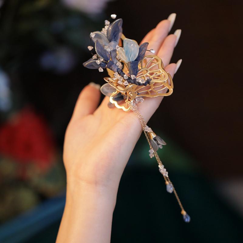 レディース ヘアクリップ ピン アクセサリー おしゃれ 蝶 バタフライ レトロ かわいい 大人っぽい 高級感 合金 華やか 上品 エレガント ファッション パー...