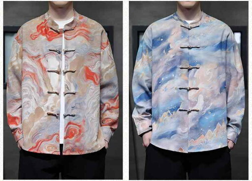 メンズ アウター ジャケット チャイナ風 春秋冬 中華スタイル 春夏 カジュアル レトロ 唐装 漢服 中華伝統プリント 天空 宇宙 ディスクボタン 長袖 オレンジ系 青系 ダブル前立て クラシカル メンズ アウター ジャケット チャイナ風 春秋冬 中華スタイル 春夏 カジュアル レトロ 唐装 漢服 中華伝統プリント 天空 宇宙 ディスクボタン 長袖 オレンジ系 青系 ダブル前立て クラシカル