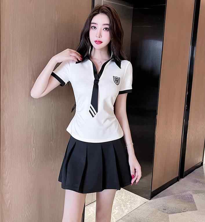 レディース ファッション フェミニン 夏 サロン スカート ショート丈 セットアップ 快適 半袖 カジュアル 洗練 モダン 制服 エレガント ユニフォーム