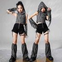 キッズ 女の子 へそ出し ストリートスタイル ヒップホップ パフォーマンス衣装 ストリートダンス ジャズダンス ダンスウェア コスチューム ユニフォーム チーム衣装 子供服