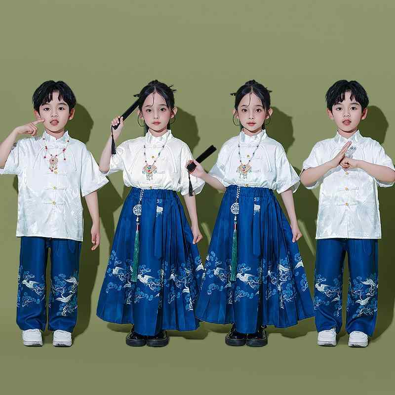 子供服 ダンス衣装 チャイナ風 小学生 幼稚園 漢服 コスチューム 伝統衣装 舞踏衣装 パフォーマンス衣装 合唱大会 ユニフォーム チアリーディング 男の子 女の子 キッズ