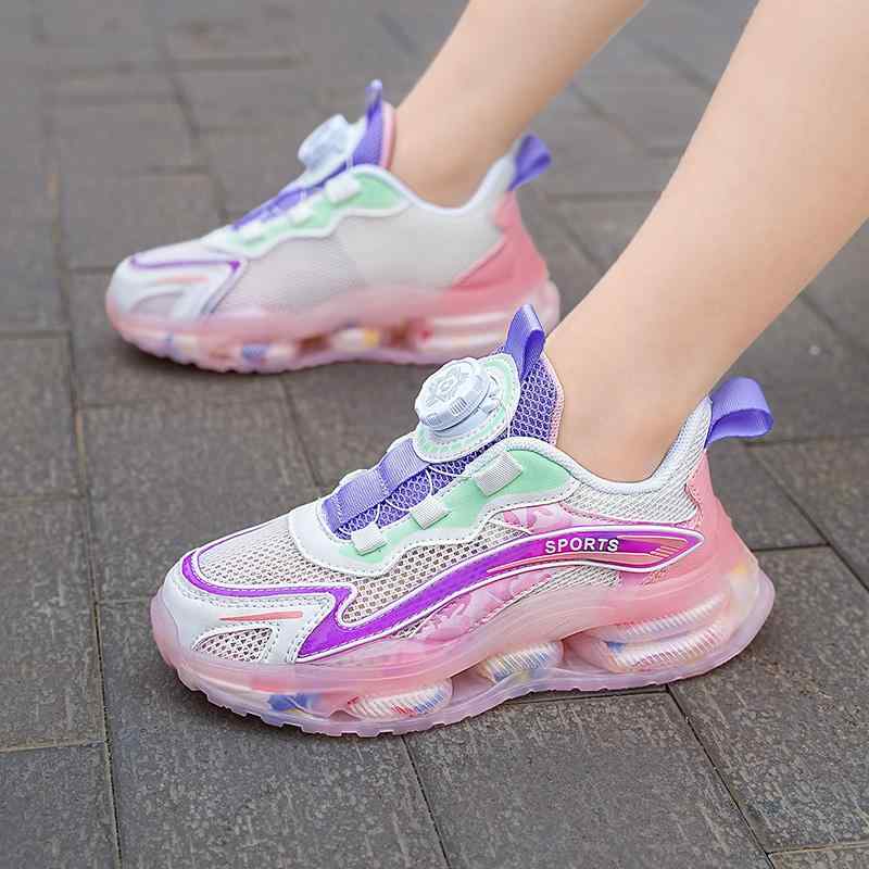 スポーツ シューズ レディースシューズ 回転 ボタン 春 スポーツ ダッド シューズ 衝撃 吸収 軽量 ラン..