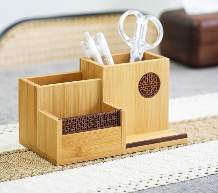 ペンホルダー 無垢材 チャイナ風 ペ