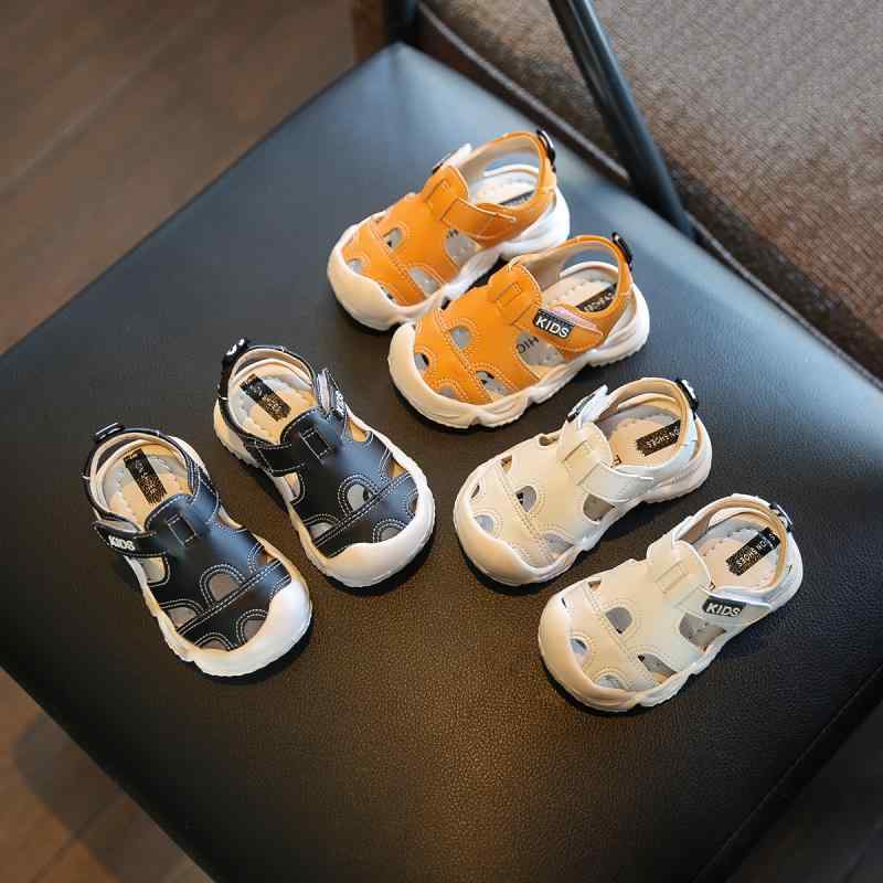 サンダル ボーイズ 子供用 ビーチシューズ 柔らかい底 革 男の子 靴 滑り止め 幼児 シューズ 歩行練習 ..