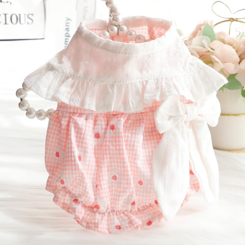 犬服 ドッグ キャット ウェア 春夏 薄手 猫服 プリンセス スカート 蝶 つぼみ スカート かわいい 小型 犬 テディ ペット ピンク ブルー 衣類