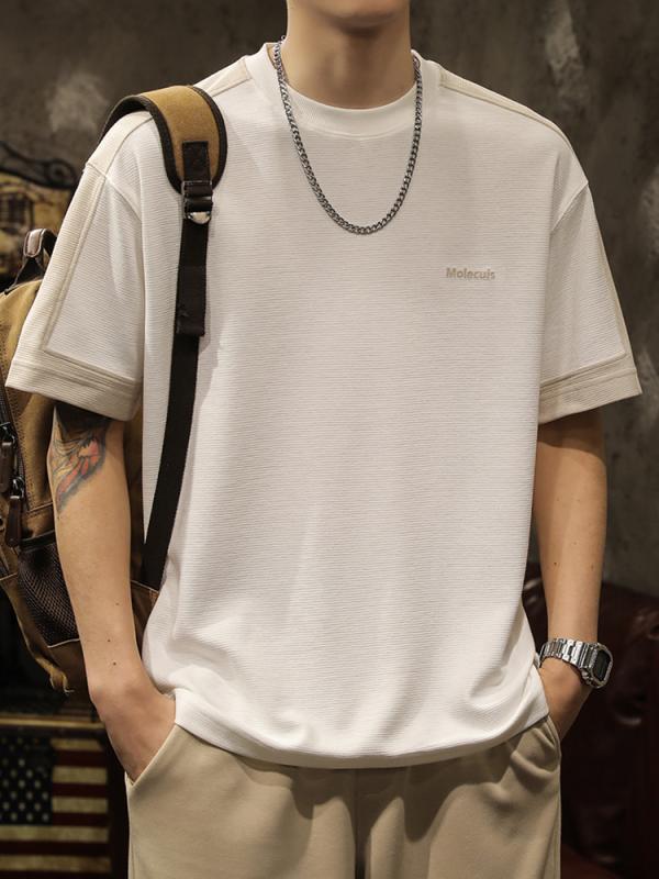 メンズ ファッション 夏 冷感 クール 通気性 ラウンドネック 半袖 Tシャツ 男の子 2024 トップス 白 ゆ..