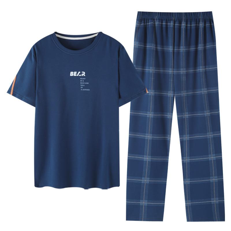 パジャマ ルームウェア セット ナイトウェア メンズ 夏 魅惑的 綿 半袖 ズボン 薄手 メンズ コットン ホーム 服 セット