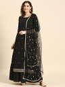 レディース エスニックファッション 民族衣装 インド 伝統的 服 セット 綿 シルク 刺繍 3点セットトップス+スカート+ショール 薄型 スタイル ブラック エキゾチック ゆったりシルエット シフォン