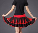 レディース ダンス ファッション 春夏 練習 服 トップス ショート スカート 長袖 スクエア 大人用 女性用 スーツ セット