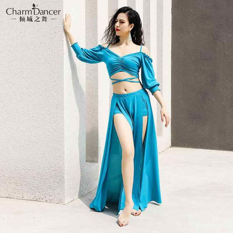 レディース ダンス ファッション 春夏 ベリーダンス レトロ ランタン スリーブ サスペンダー 練習 服 ..