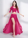 ベリーダンス パフォーマンス 服 春夏 メッシュ プリンセス ダンス 服 オリエンタル 練習服 スーツ ロング スカート コスチューム レディース メッシュ エ...
