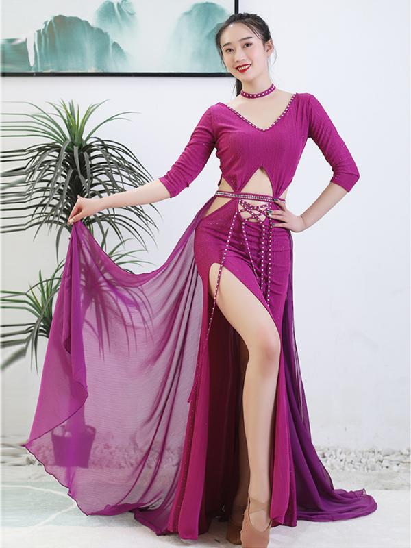 レディース ダンサー コスチューム 衣装 ベリーダンス パフォーマンス 服 春夏 パーティー セット 女性用 オリエンタルダンス 練習着 ダンス