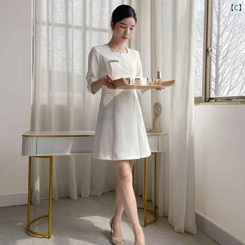 ユニフォーム 制服 介護 医療 韓国 マタニティ 半袖 ラウンドネック 妊婦 冬 夏 実験 作業着 フロント グリーン ワンピース 大きいサイズ おしゃれ