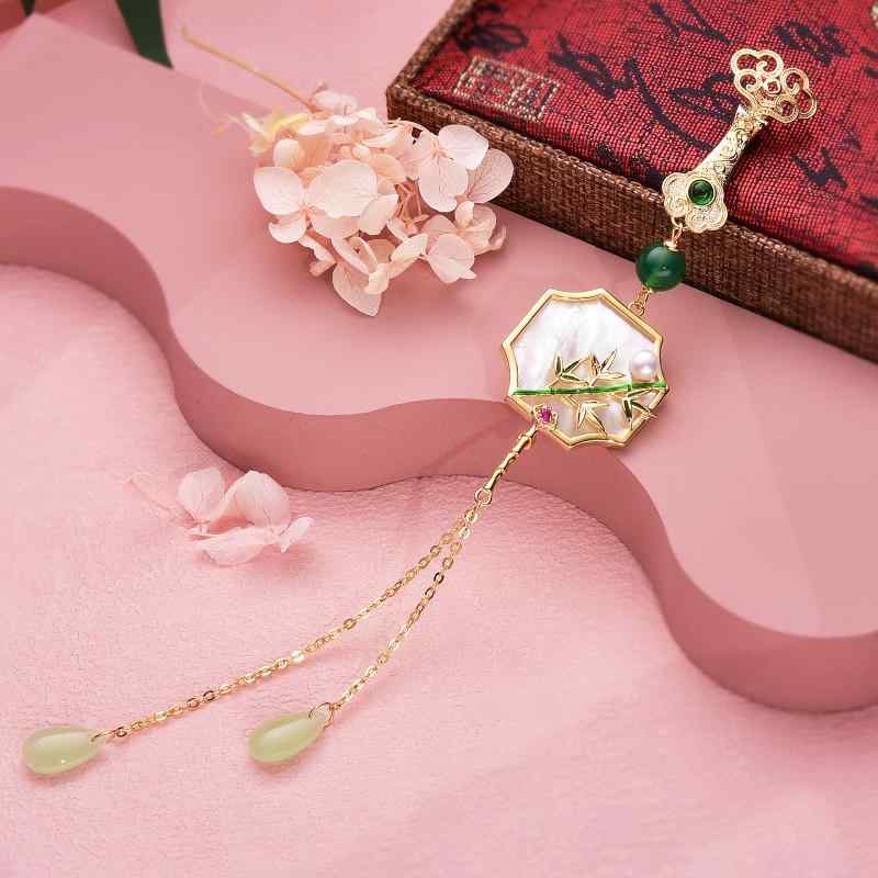 ブローチ 卒業式 入学式 チャイナ プレス 前立て 竹 タッセル 中国 漢服 吊り 装飾前 ハイエンド 女性 コサージュピン レトロ アクセサリー 女性