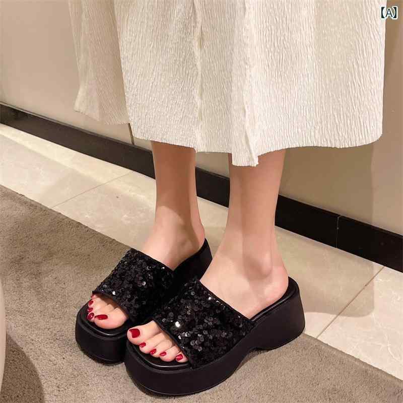 サンダル スリッパ 厚底 レディース シューズ ファッション シンプル カジュアル レジャー 通勤 通学 デイリー マルチシーン 夏(4)