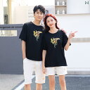 カップルの 夏服 な メンズ レディースの 半袖 綿 T シャツ ラウンドネック トップ 大きいサイズ ブラン ドの な スーツ