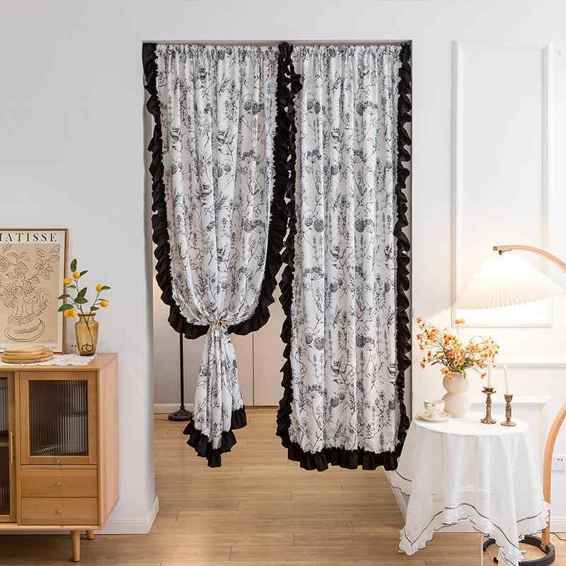 カーテン パーティション ドア 窓 アメリカン ライト 高級感 ガーゼ 間仕切り パンチフリー リビング ..