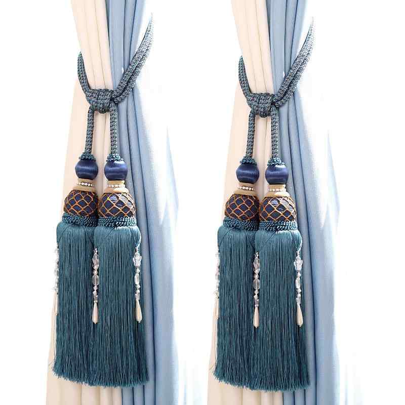 タッセル カーテンストラップ フック アクセサリー 吊り下げ ロープタッセル バックル ホーム リビング..