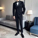 ファッション スーツ セット ジャケット ブレザー スリーピース ズボン パンツ ロング ベスト チョッキ スリム 大人 男性 スタイリッシュ 洗練 ビジネス ...