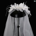 ウエディング 花嫁 ヘッドドレス ヘッドフラワー カチューシャ ヘアアクセサリー 髪飾り アクセサリー エレガント 新婦 ギフト