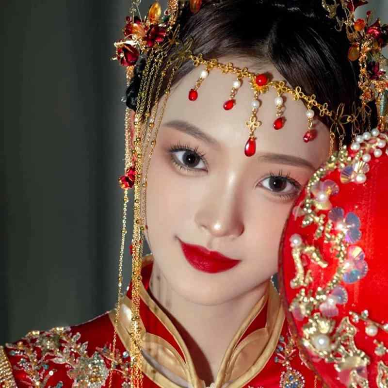 ヘア アクセサリー ヘッド ドレス 花嫁 秀和 ティアラ レトロ 漢服 スーパー フェアリー パレス タッセ..