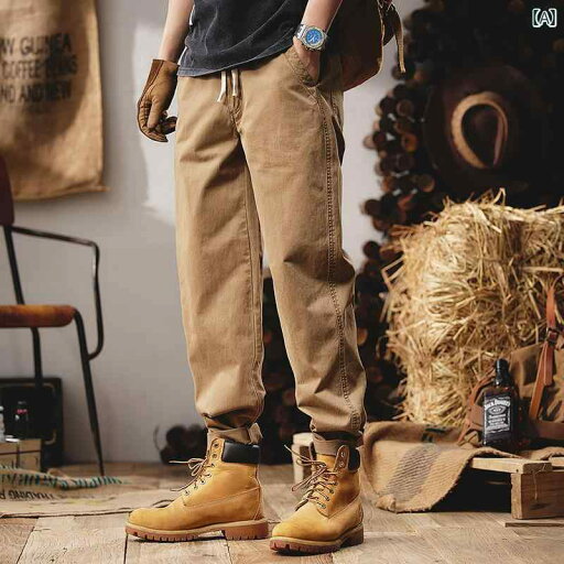 メンズ アメリカン ヘビーウェイト カジュアル パンツ 春 ズボン レトロ ストレート カーゴパンツ 男性用 ゆったり ファッション メンズ アメリカン ヘビーウェイト カジュアル パンツ 春 ズボン レトロ ストレート カーゴパンツ 男性用 ゆったり ファッション