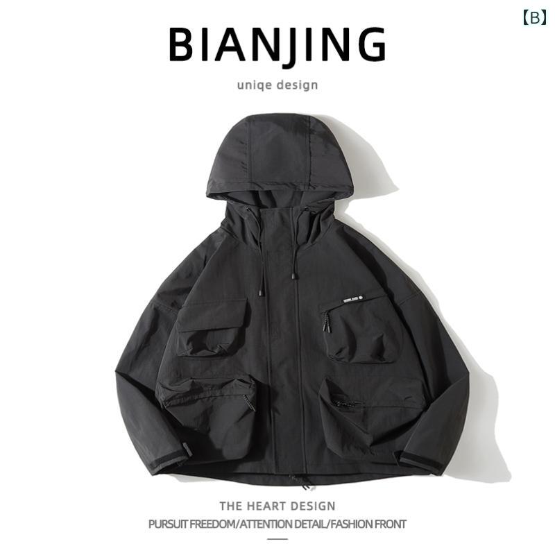 デニムジャケット メンズ ロゴ 刺繍 春秋 ステッチ 韓国 カジュアル アウター 長袖 コットン ホワイト