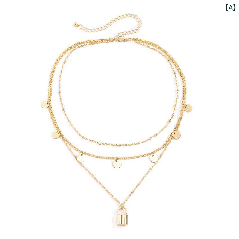 メンズ レディース 多層 ネックレス アクセサリー おしゃれ 高級感 煌びやか デート イベント フェス パーティ パフォーマンス ダンス コスチューム ステージ 衣装 クラブ 映え