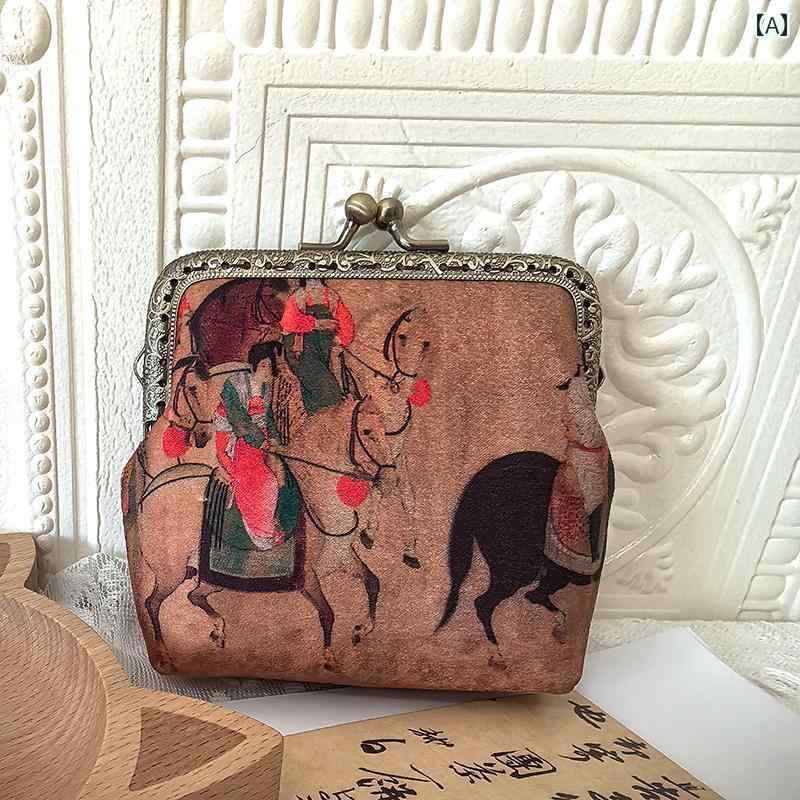 バッグ レトロ チャイナ風 模擬 スクエアバック 香り ミニ 女性向け ゴールド 口紅 バッグ 小銭入れ キー バッグ ディギングバッグ クラッチバック