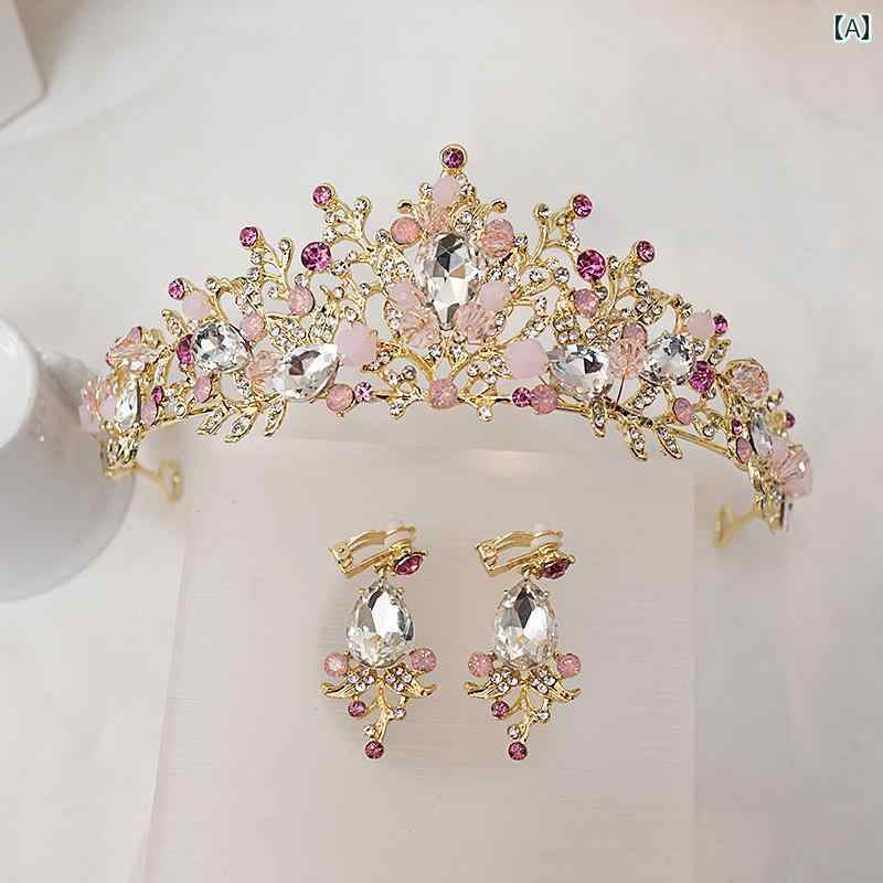 ティアラ ピンク パフォーマンス クラウン 子供用 プリンセス 誕生日 女の子 かわいい ヘアバンド クリ..