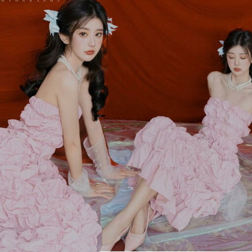 ドレス ワンピース フォト スタジオ 写真 撮影 レディース フレッシュ チューブトップ 誕生日 アート パーティー ピンク かわいい フリーサイズ ドレス ワンピース フォト スタジオ 写真 撮影 レディース フレッシュ チューブトップ 誕生日 アート パーティー ピンク かわいい フリーサイズ