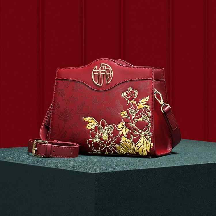 チャイナ風 エスニック バッグ レディース 鞄 オールシーズン ジッパー ハイエンド ワンショルダー クロス ボディ バッグ ミディアム