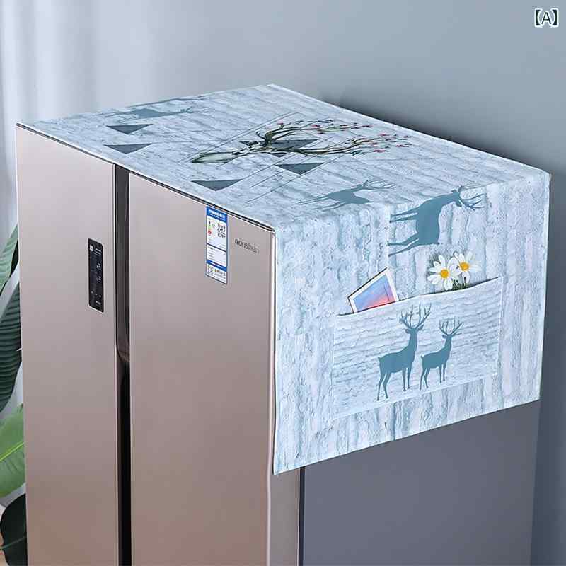 ダストカバー 冷蔵庫 洗濯機 マルチ カバー 防塵 防汚 防油 家具 家電 インテリア 装飾 シンプル ラグ..