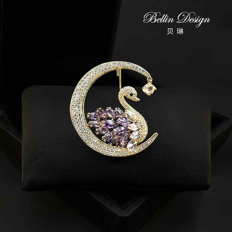 ブローチ おしゃれ 入学式 スーツ 装飾 レディース アクセサリー ジュエリー 雑貨 白鳥 ブローチ ハイエンド 婦人 スーツ 軽い コート コサージュ 装飾品...