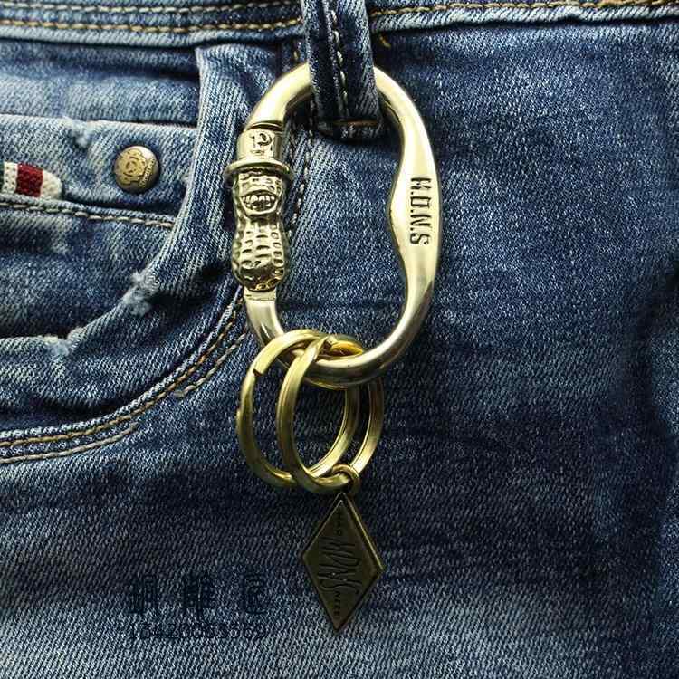 ペンダント 中国風 アクセサリー レトロ キーホルダー 銅 ピーナッツ キーホルダー キーチェーン ペン..