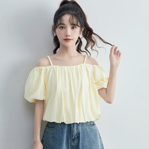 レディース ファッション トップス シャツ カットソー ワンショルダー パフスリーブ スリム フレンチ オフショルダー サスペンダー フェミニン 女性 カジュアル 普段使い 夏 婦人服 レディース ファッション トップス シャツ カットソー ワンショルダー パフスリーブ スリム フレンチ オフショルダー サスペンダー フェミニン 女性 カジュアル 普段使い 夏 婦人服