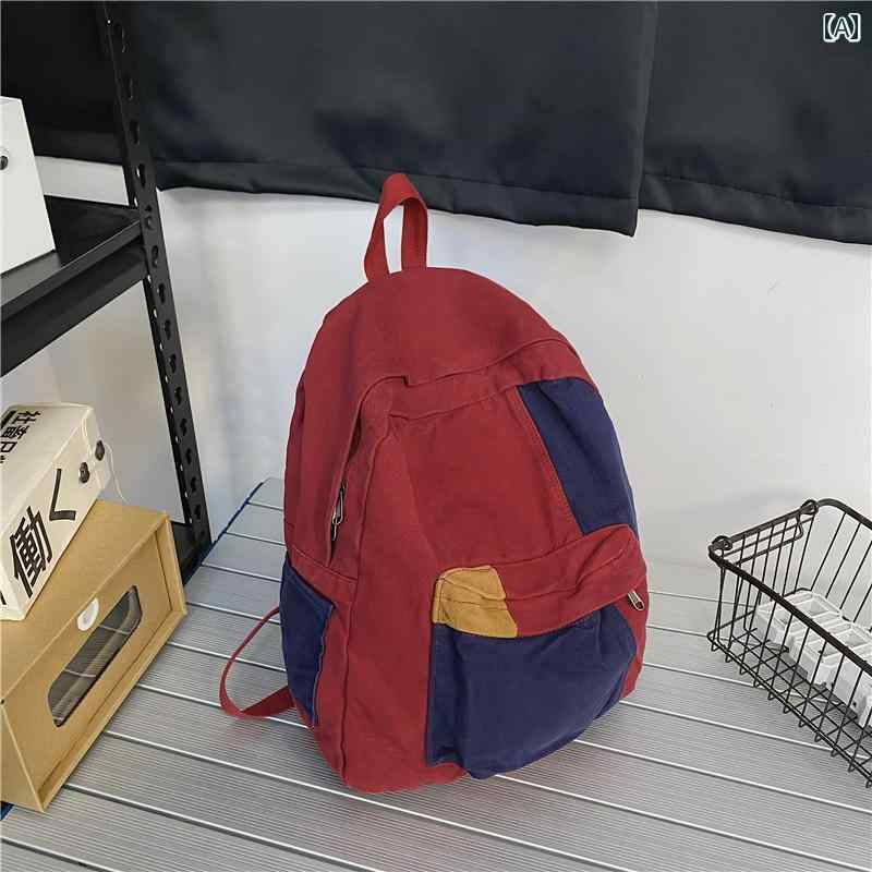 バック パック キャンバス 学生 男性用 レディース スクール オールシーズン ジッパー ユニセックス ミディアム 防水