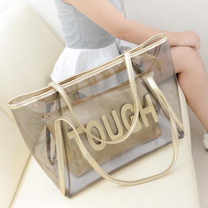 クリアバッグ 透明 ショルダー 海 プール キュート かわいい おしゃれ 見やすい 防水 韓国 レジャー ア..