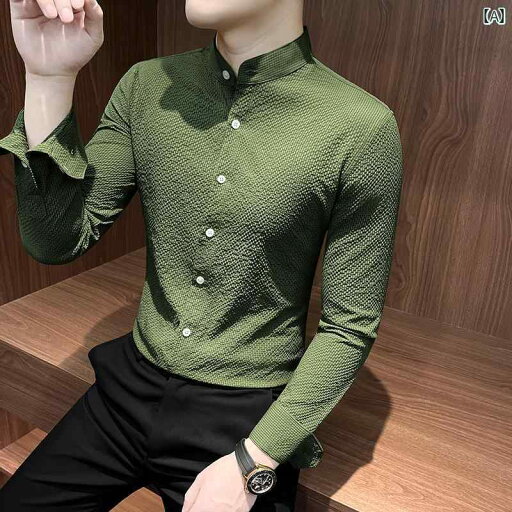 シャツ メンズ 長袖 チャイナ風 春服 高級感 スリムフィット 上品 若見え ファッション エレガント レジャー シャツ メンズ 長袖 チャイナ風 春服 高級感 スリムフィット 上品 若見え ファッション エレガント レジャー