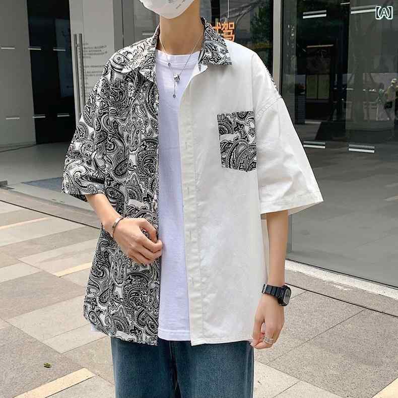 チャイナ風 メンズ レトロ 大きいサイズ カシューナッツ 花 プリント シャツ レディース 個性的 ゆった..