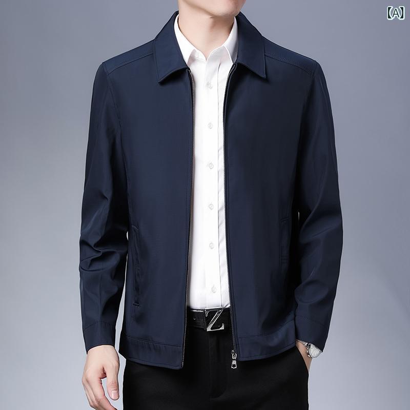 メンズ ファッション ジャケット 春秋 スタイル ビジネス オフィス カジュアル シンプル 軽量 プラスサイズ 羽織り おしゃれ