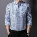 春秋 メンズウェア チェック柄シャツ ビジネスシャツ 父の日 ギフト 長袖 薄手 男性用 おしゃれ モダン シック アーバン クール スタイリッシュ タウンユー...
