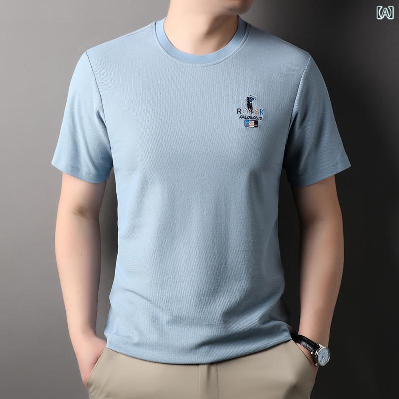 ポロシャツ メンズ カジュアル トップス ゴルフ レジャー 普段使い Tシャツ 夏 薄手 コットン ファッシ..