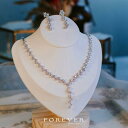ネックレス イヤリング ピアス アクセサリーセット シルバー クリスタル 輝き 韓国 結婚式 パーティー 高級感 豪華 華やか エレガント フォーマル クラシッ...